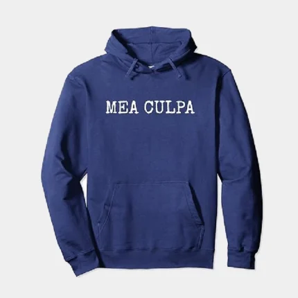 Mea Culpa Pullover Hoodie Navy Blue