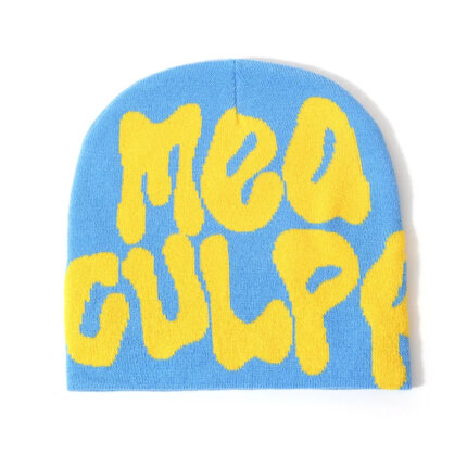 Blue Yellow Mea Culpa Beanie