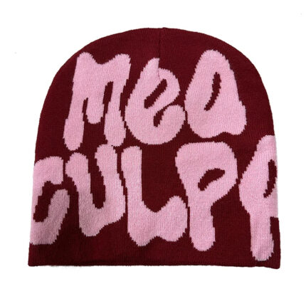 Brown Pink Mea Culpa Beanie