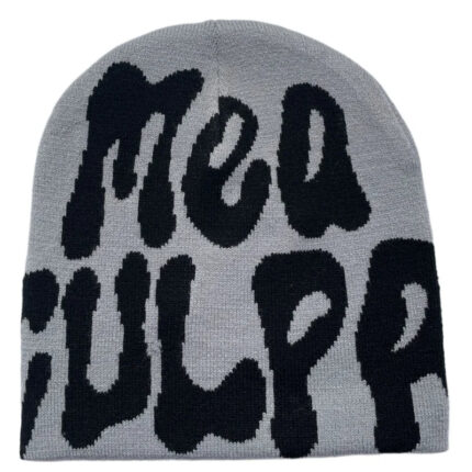 Gray Black Mea Culpa Beanie