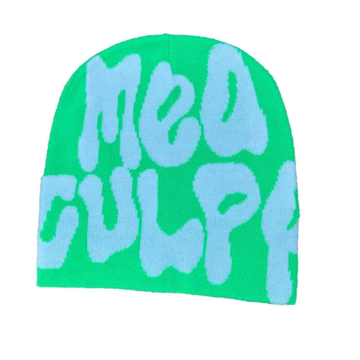 Green White Mea Culpa Beanie