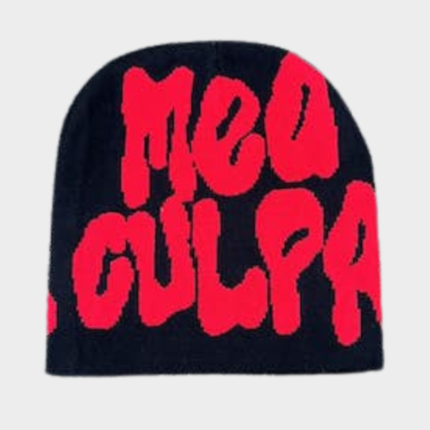 Mea Culpa Beanie Red And Black