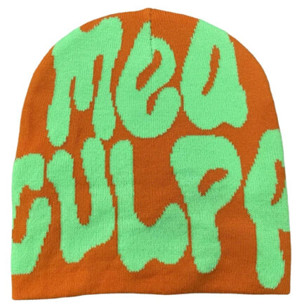 Orange Green Mea Culpa Beanie