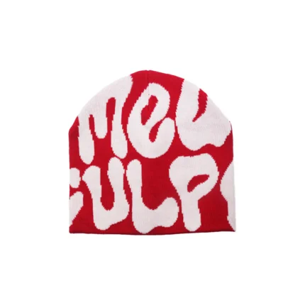 Mea Culpa Fun Day Beanie Red & White