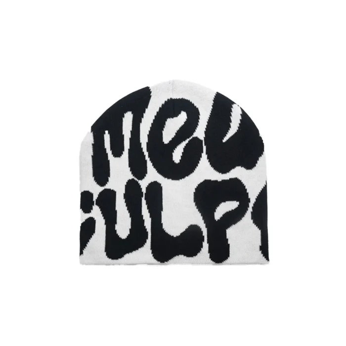 Mea Culpa Fun Day Beanie White & Black