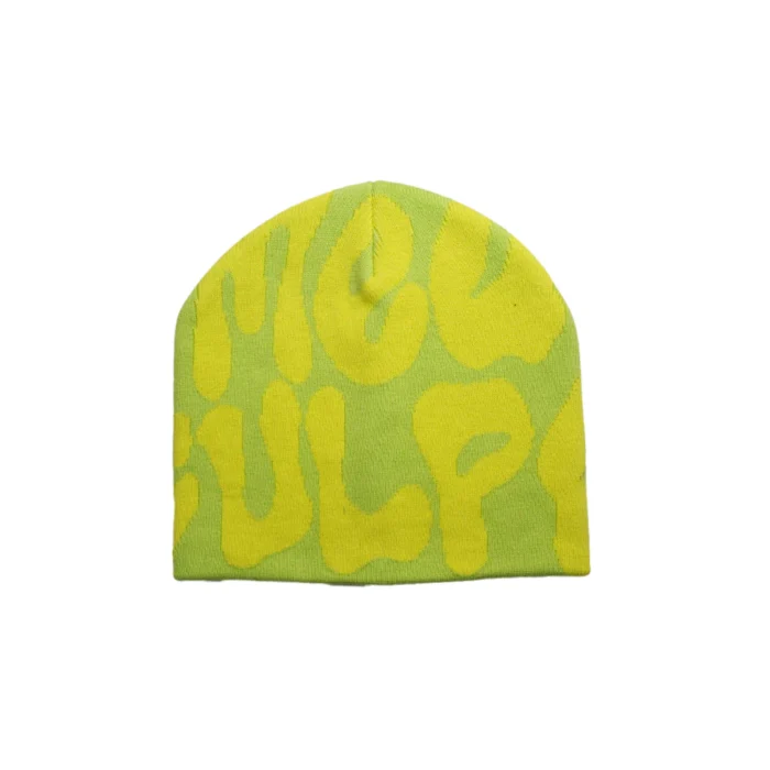 Mea Culpa Fun Day Green & Yellow Beanie